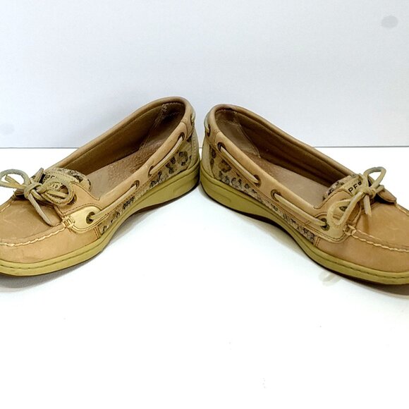 Sperry Top-Sider Angelfish 5.5M Boat Shoes Loafers Leather Upper Leopard Print - Picture 5 of 12